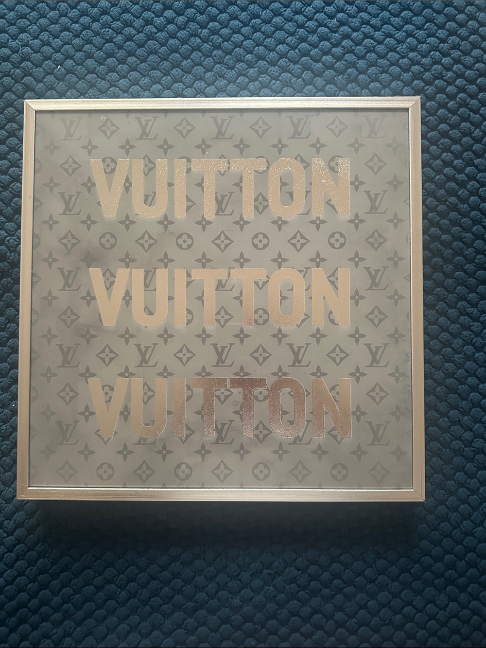 Louis Vuitton Silver Metallic Monogram Wall Décor